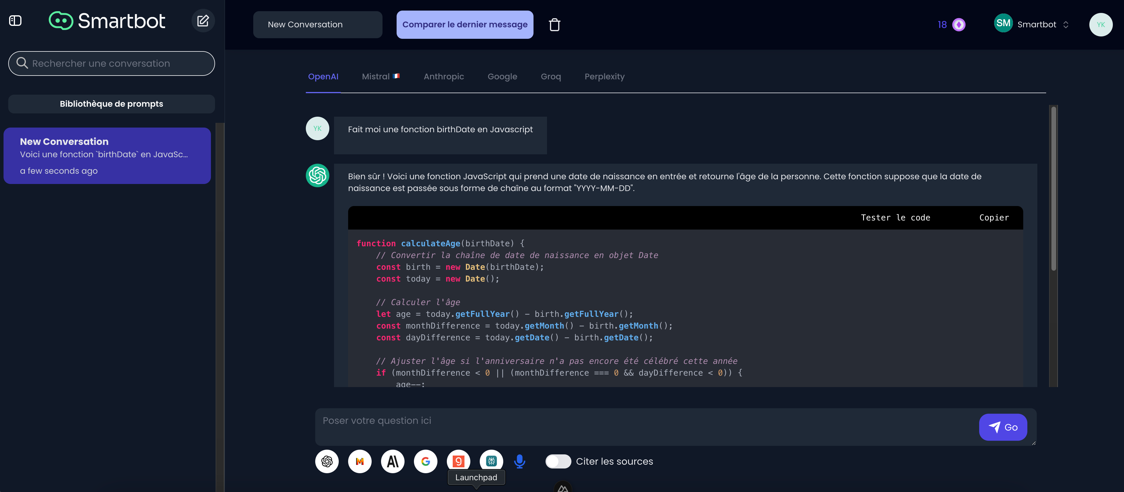 Smartbot Code Interface
