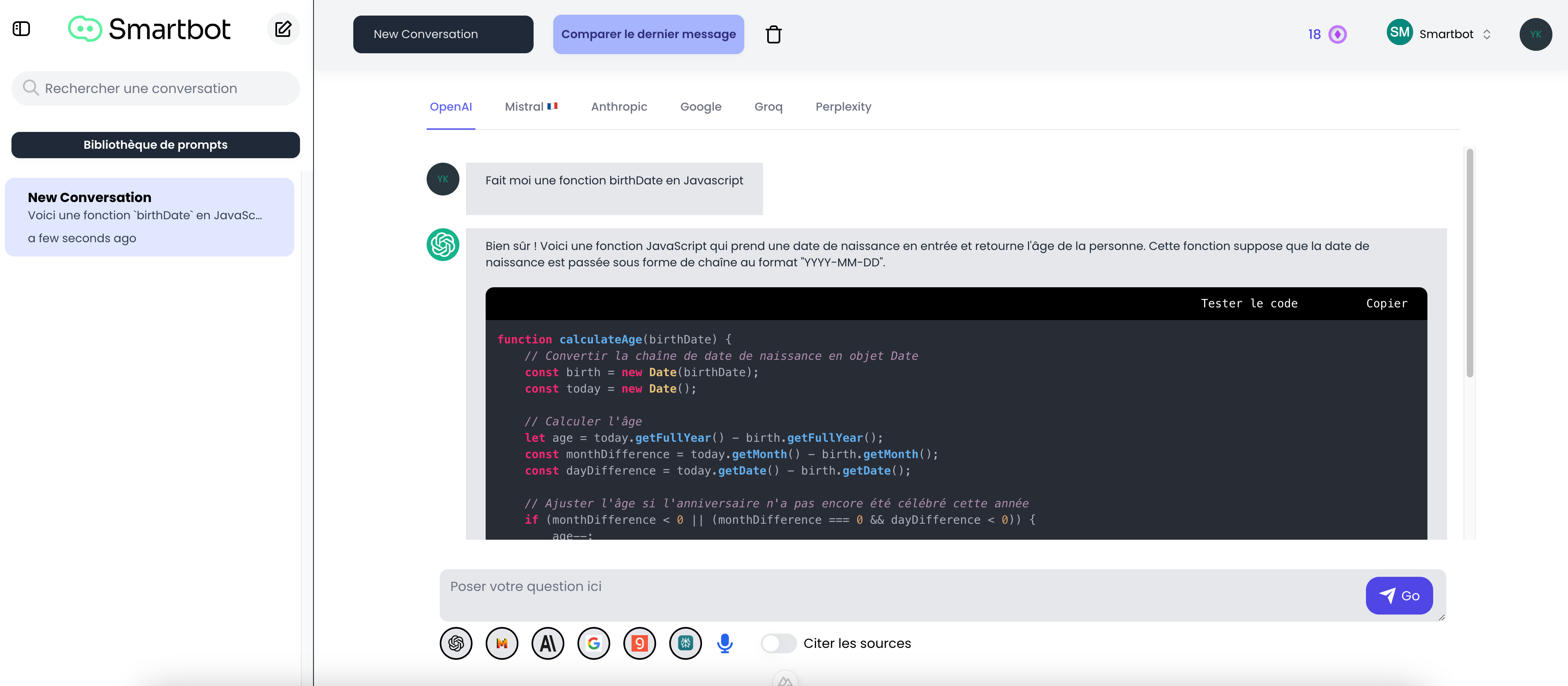 Smartbot Code Interface